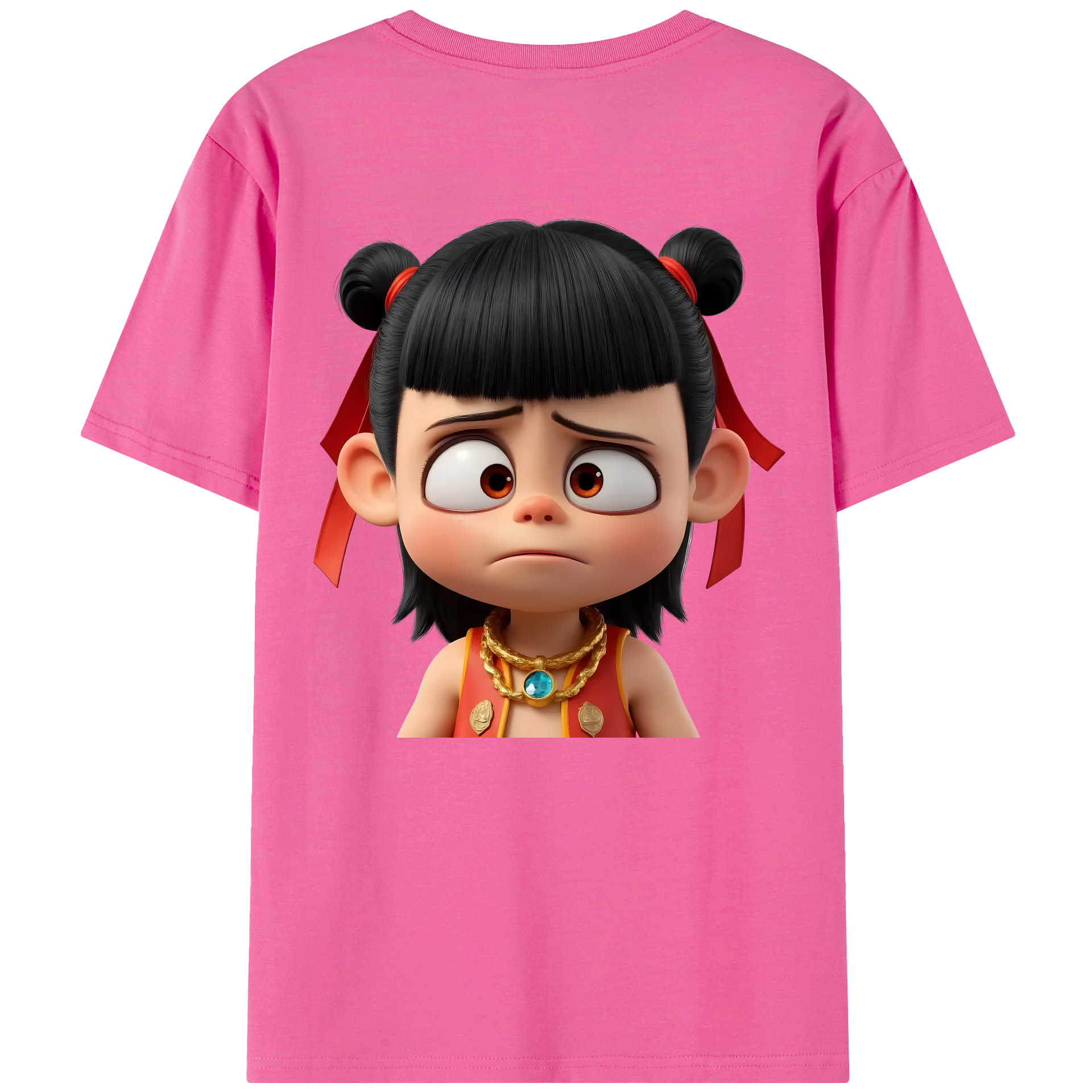 （画像用） Ne Zha 2 ナタ 魔童の大暴れ レディース半袖Tシャツ(バックプリント)